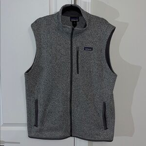 Patagonia Mens Gray 3 Pocket Fleece Mock Neck Full Zip Vest Jacket Outdoor-XL